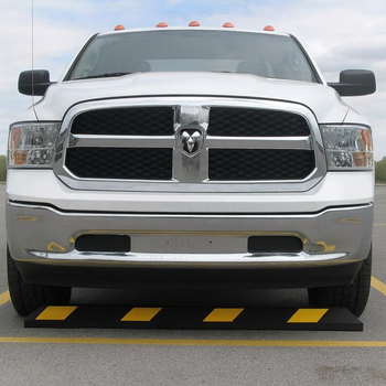 1800mm Rubber Wheel Stop with Fixings - Yellow/Black | Durable Parking Aid for Cars and LCV's