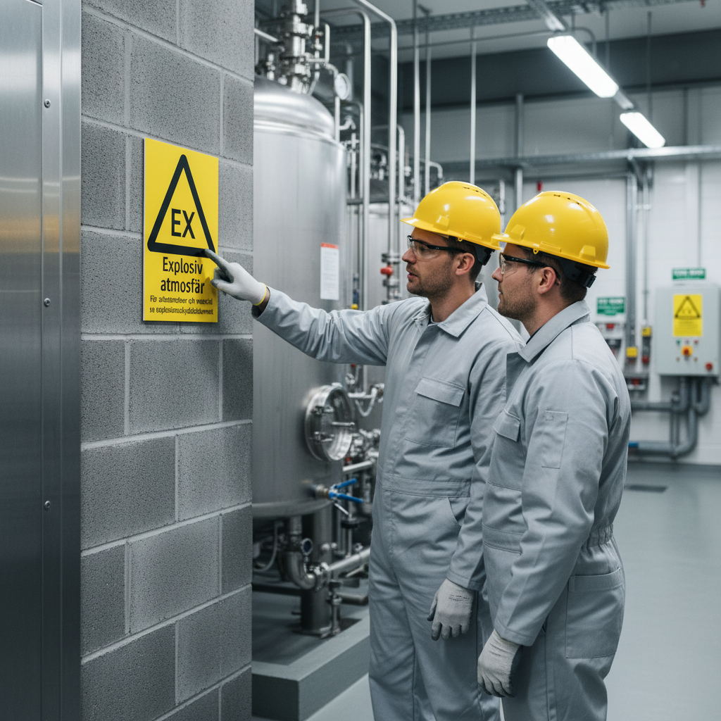 Premium Warning Sign for Explosive Atmospheres - Durable, High-Visibility Options with Self-Adhesive, Plastic, Magnet, and Aluminum Materials