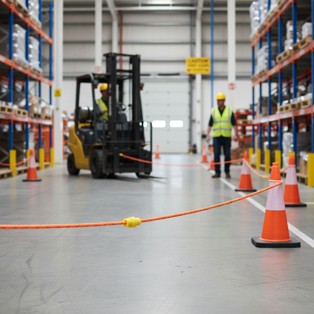 Premium High-Performance Modular Rope System with Break Points, 18m Length and High Visibility... - side view | Barriers Co