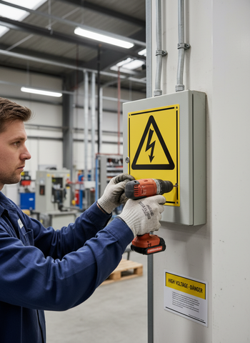 Premium Warning Sign - Hazardous Voltage with Multiple Material Options and Sizes for Clear Safety Marking