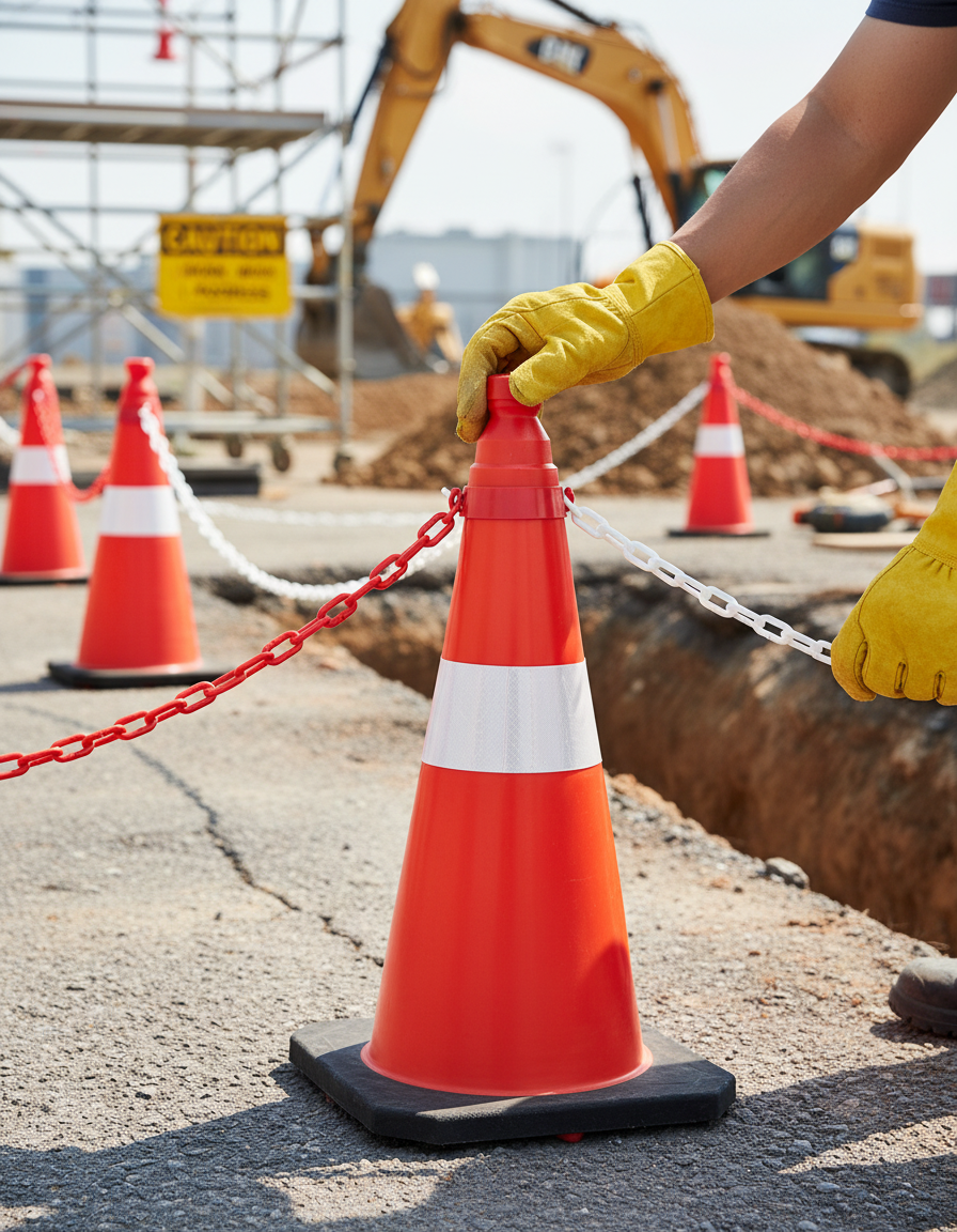 Premium Chain Holder for Traffic Cone - Easy Attachment for Enhanced Visibility and Barrier Creation