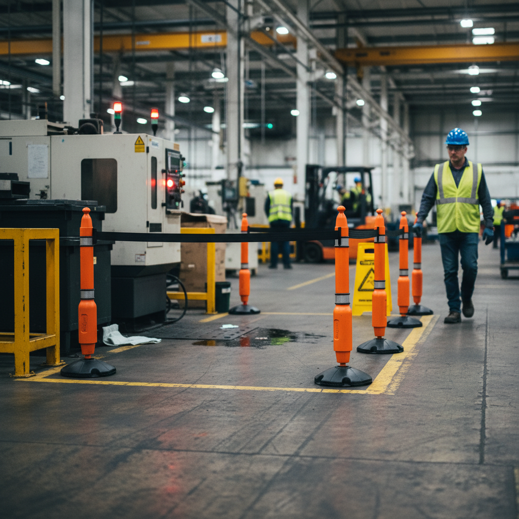 Premium Plastic Barrier System with Base - Orange/Black, Mobile & Fixed Options, Retractable Belt Compatible