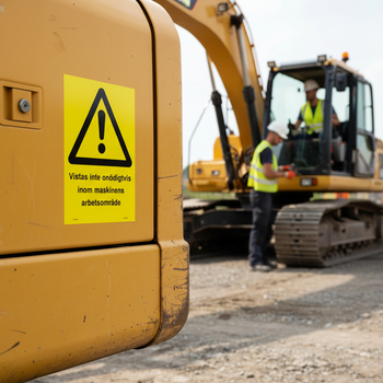 Premium Safety Warning Decal for Machine Work Area - Various Sizes and Materials for Clear Visibility