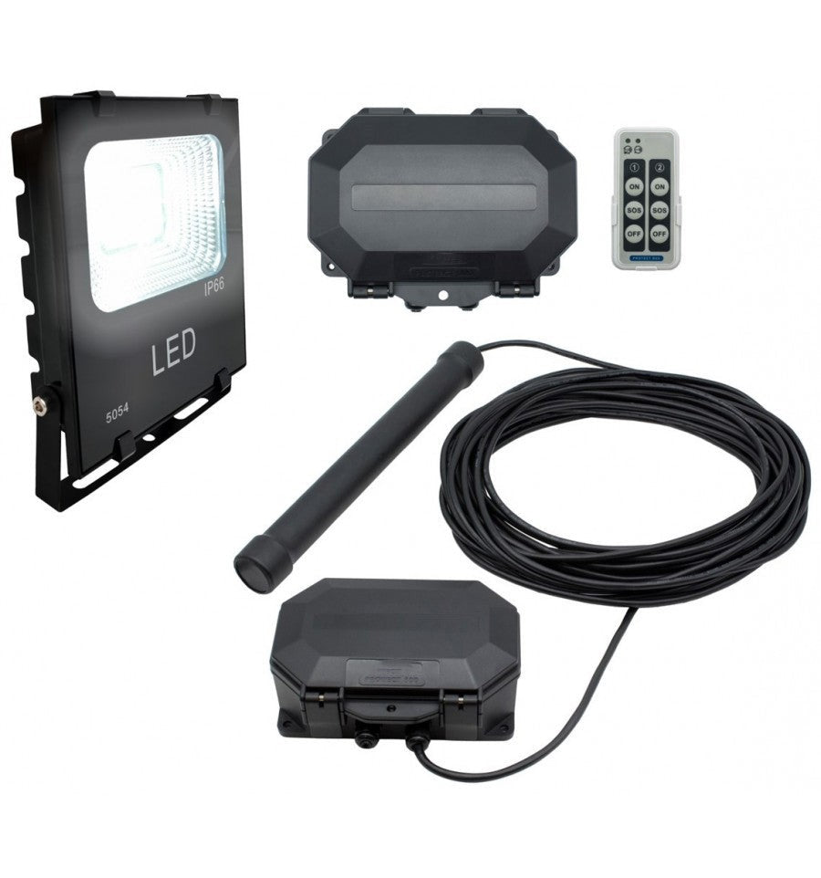 Flood Light Long Range Wireless Driveway Metal Detecting Alarm With Outdoor Receiver & Remote Control
