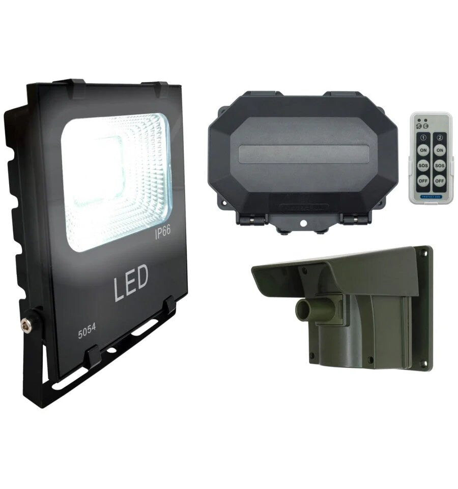 Floodlight Long Range Driveway PIR Alarm With Outdoor Receiver