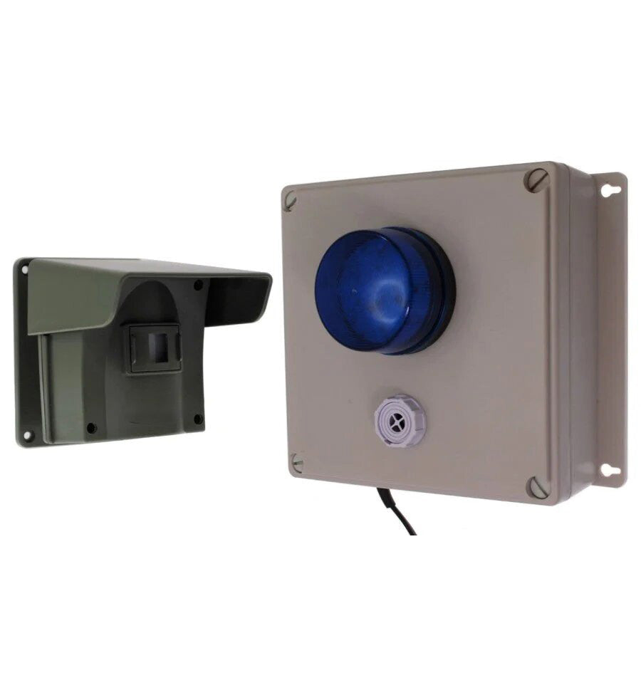 Driveway Alert With Outdoor Adjustable Siren & Flashing LED Receiver & New Pencil Beam Lens Cap