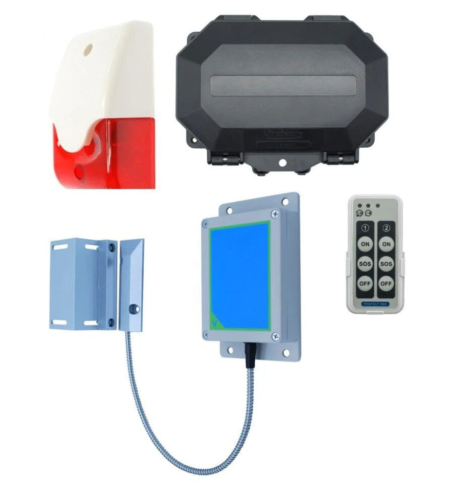 Long Range Wireless Gate Alarm With Outdoor Receiver & Siren & Flashing Strobe Light