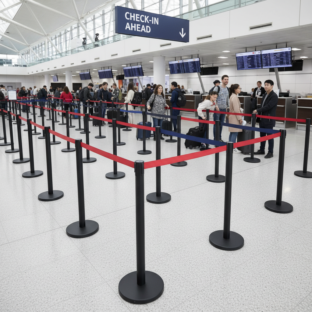 Premium Eco-Friendly Belt Stanchion with 2m Retractable Belt in Multiple Colors for Versatile Crowd Control