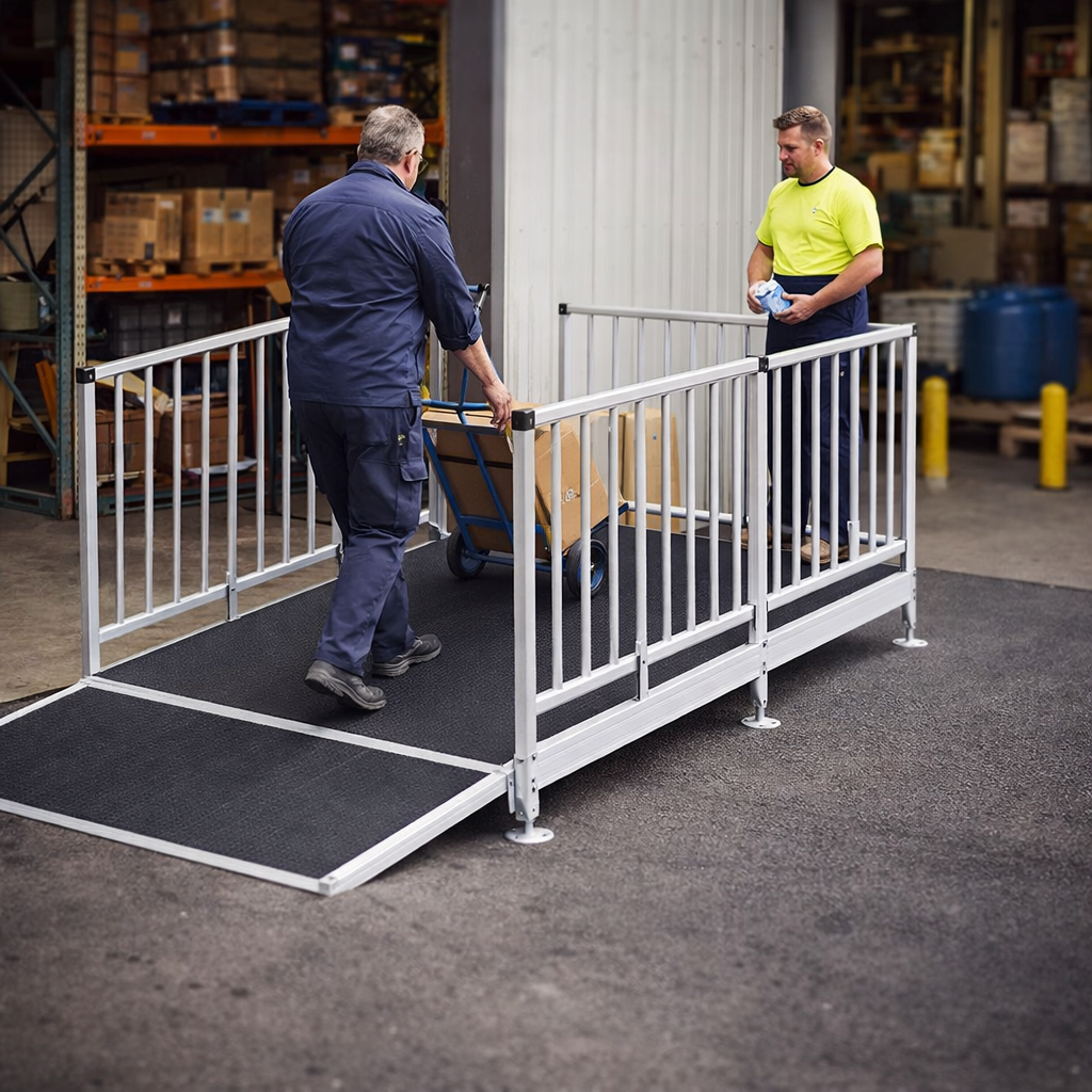 Modular Ramp Kit with Platform – 1500mm x 1360mm – Anti-Slip Surface – Wheelchair Access