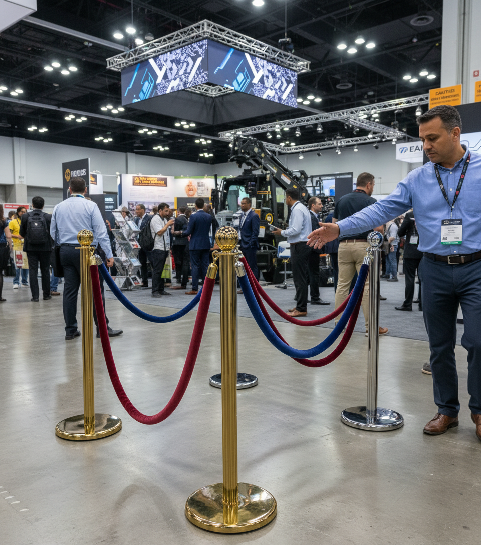 Premium Heavy Duty Post and Rope Barrier with Brass or Polished Chrome Finish, 11 kg Weight and 1010 mm Height for Indoor Use