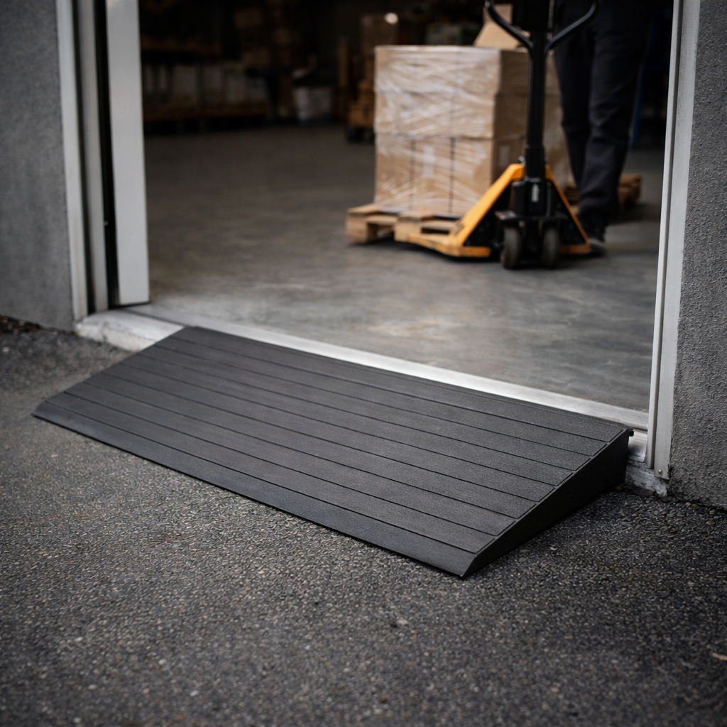 Rubber Threshold Ramp – 74mm High x 500mm Wide – Heavy Duty – Wheelchair Access