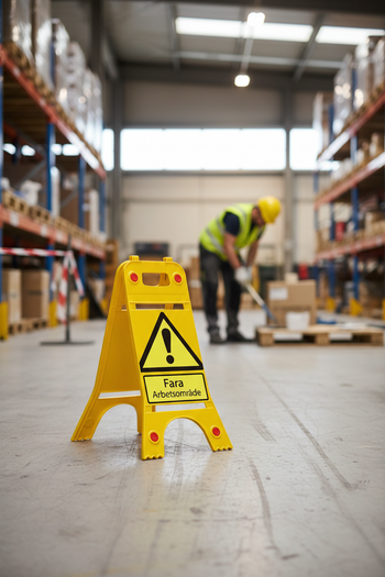 Premium Floor Standing Sign with Clear Warning Message for Work Areas - Durable and Lightweight Safety Solution