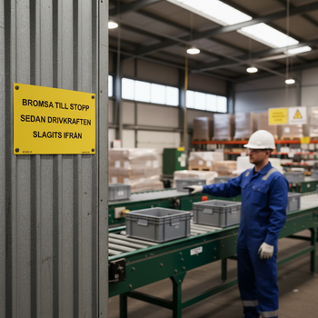 Premium Warning Sign - Brake to Stop, Multiple Sizes and Materials for Safety Marking