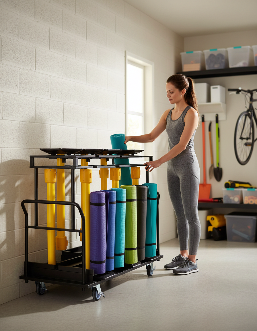 Premium Vertical Storage Cart for Outdoor Posts - Holds 10-12 Posts, Durable Design, Flat Packed for Easy Assembly