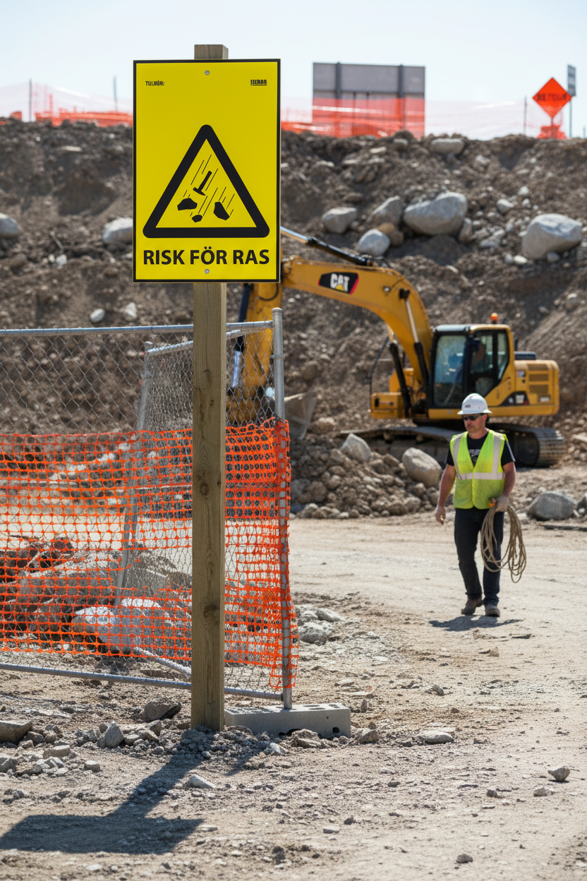 Professional Warning Flag with Text for Risk Awareness and Easy Setup - High-Quality Professional Grade for Industrial and Commercial Applications