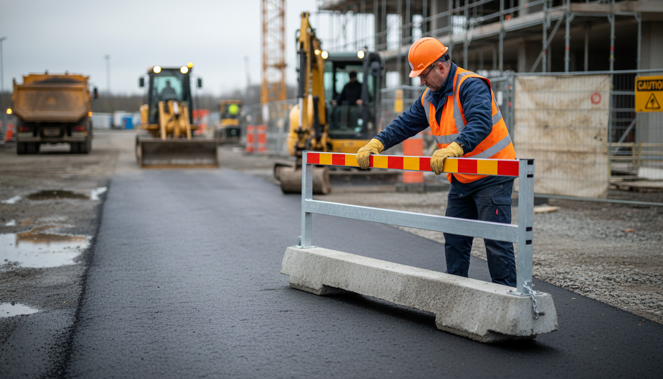 Premium Heavy Duty Traffic Barrier with Frost-Resistant Concrete and Reflective Rail for Optimal Safety at Roadworks
