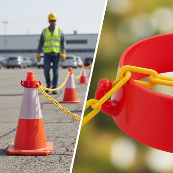 Premium Cone Chain Connector Holder for Traffic Cones - High Visibility, Stackable Design for Compact Storage
