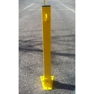 Yellow Hinged Square Folding Parking Post