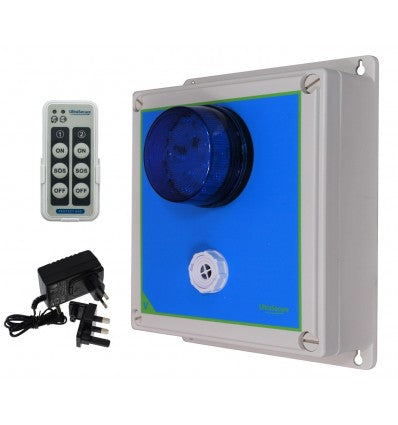Protect-800 Weather-Proof 2-Channel Wireless Receiver with Adjustable Siren & Blue Strobe (800 m Range)