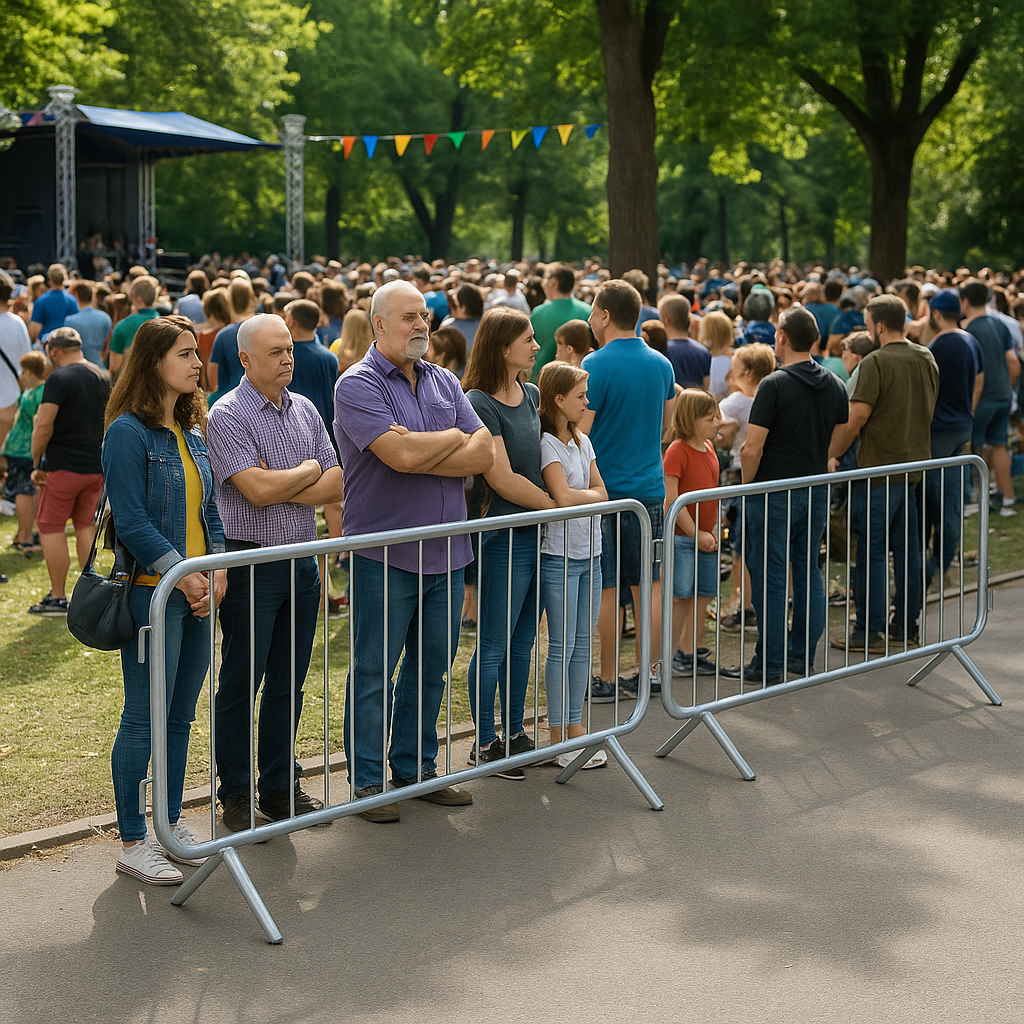 2.3m Galvanized Steel TempPed™ Crowd Control Barrier 2