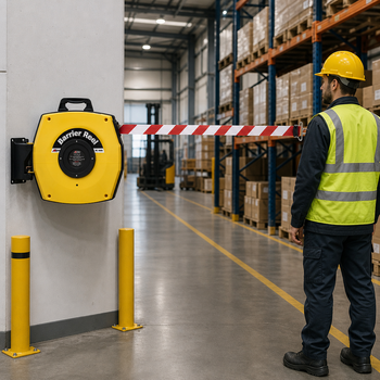 Heavy Duty Retractable Safety Barrier Reel for Access Control