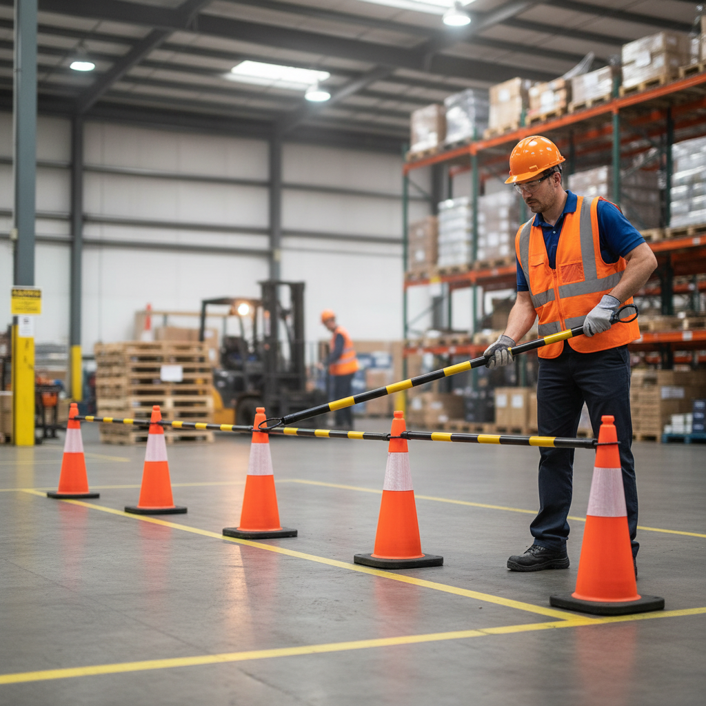 Premium Telescopic Traffic Cone Bar - Adjustable Length 130-215 cm - 5 Pack for Quick Barrier Setup