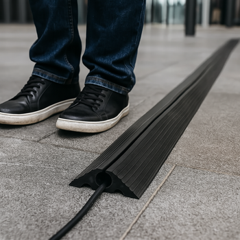 20mm Rubber Cable Protector Roll – Flexible Floor Cable Cover for Offices, Events & Workshops