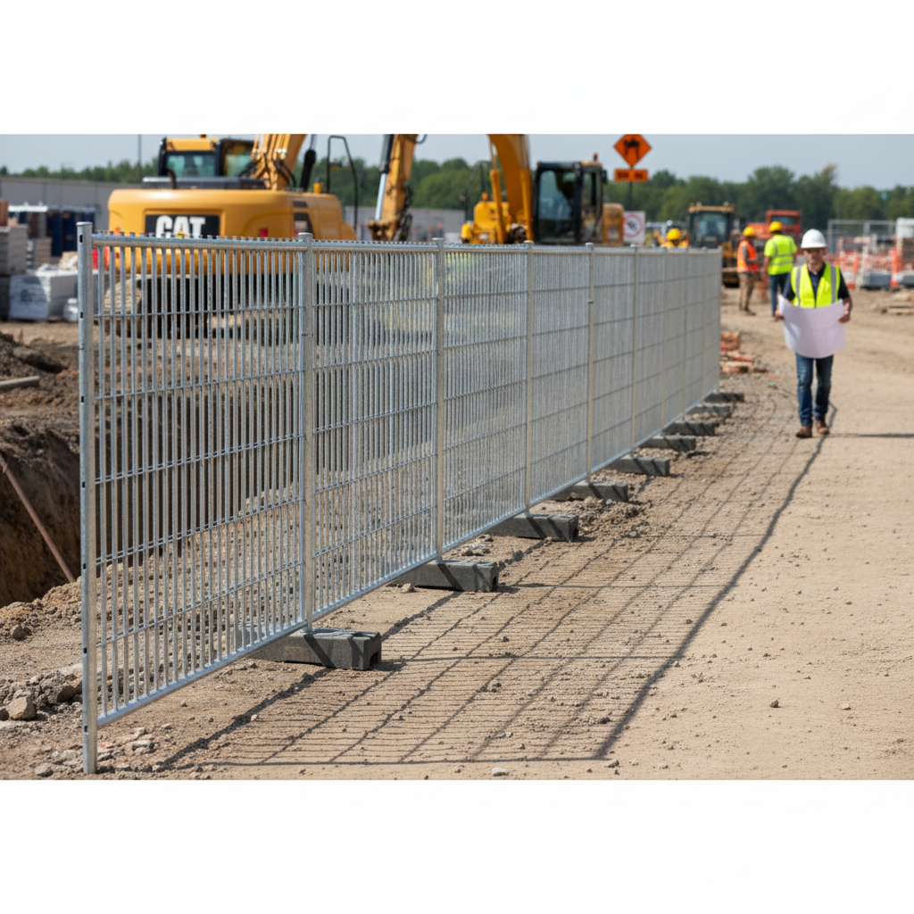 Premium Mobile Fence Panel with Tubular Steel Frame, Anti-Climb Protection, and Custom Branding Options for Construction and Events