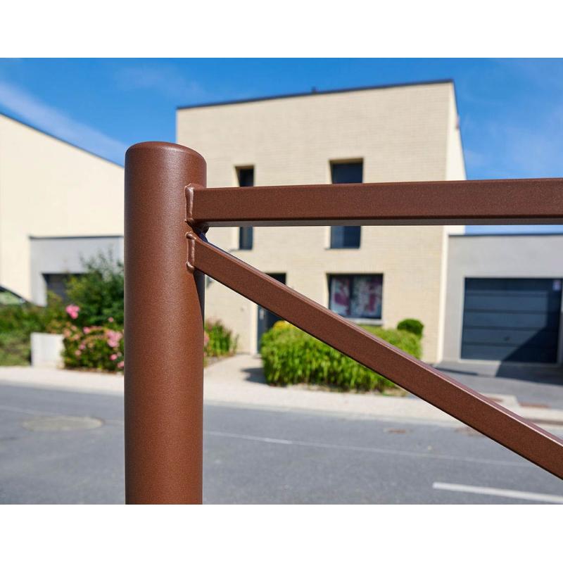 Durable Dome Top Railing Zinc Primed, Simple Cross Design