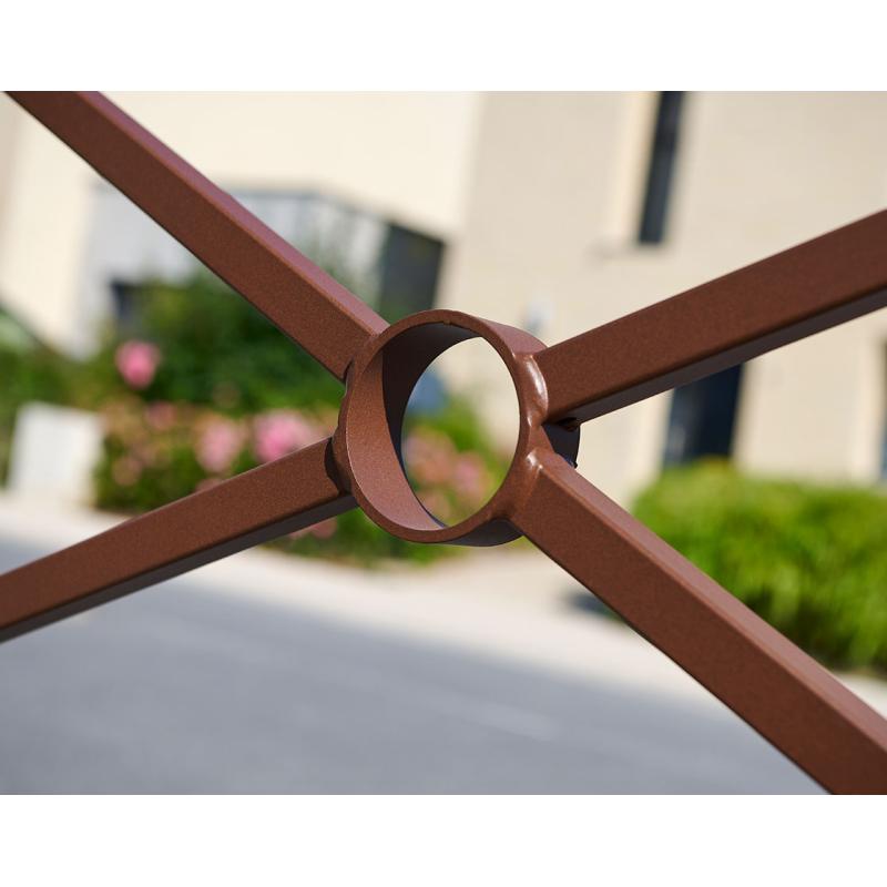 Durable Dome Top Railing Zinc Primed, Simple Cross Design