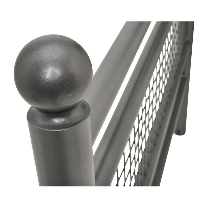 Linea Railing with Sphere Top Cap Sleek Design and Enhanced Functionality