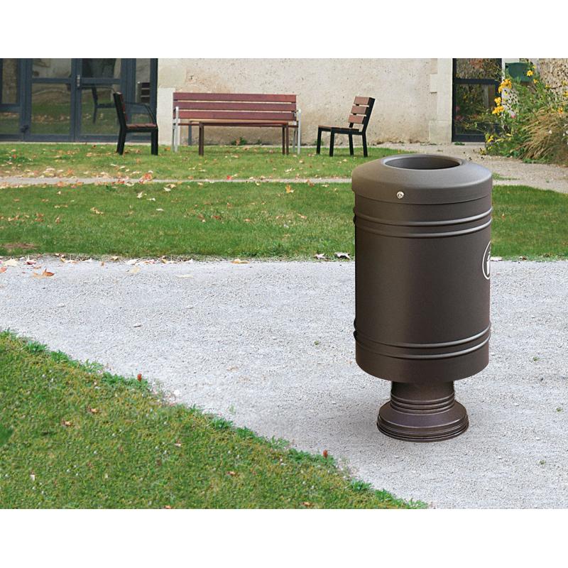 Base Mounted Standard Steel Litter Bin - 60 Litres Enhance Your Urban Environment