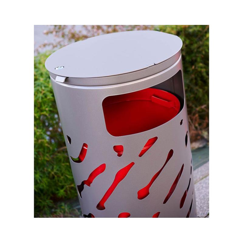 Venice Litter Bin with Cover - 80 Liters: Elevating Urban Environments