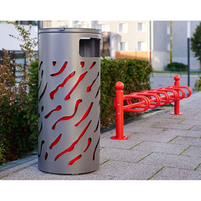 Venice Litter Bin with Cover - 80 Liters: Elevating Urban Environments