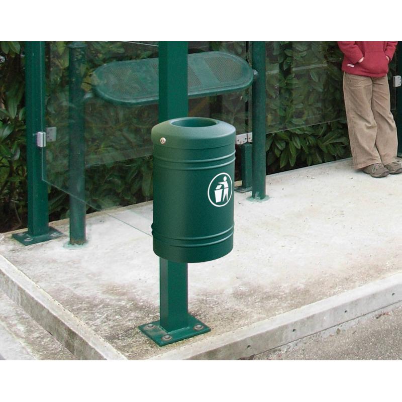 Wall mounted steel litter bin - 40 litres Enhancing Urban Environments with Efficiency and Style