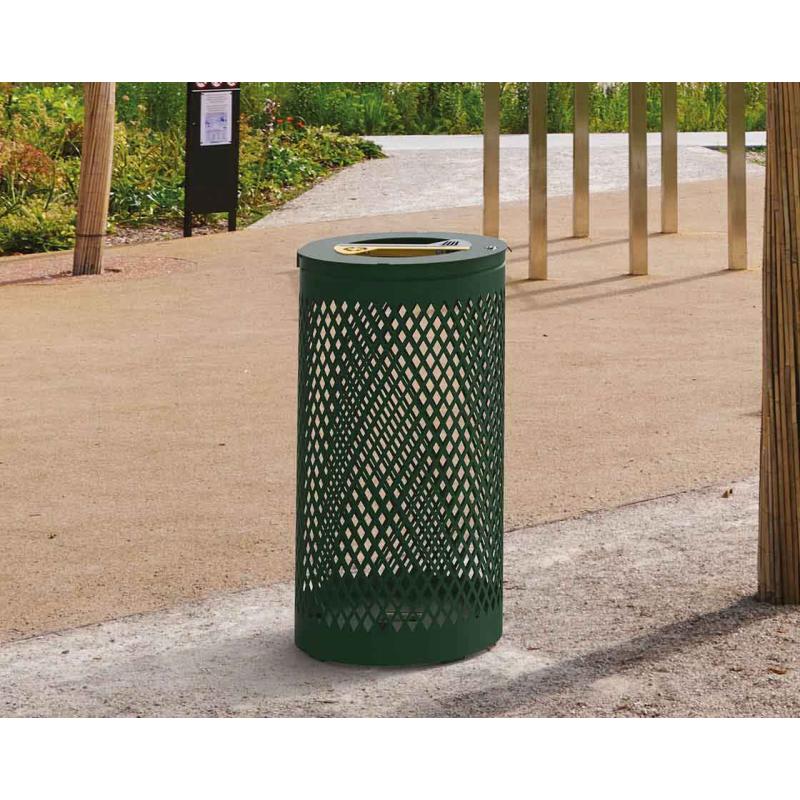 Dual-Compartment Losange Recycling Point Bin Efficient Outdoor Waste Management Solution