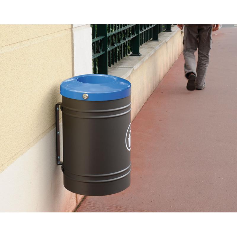 Wall mounted steel litter bin - 40 litres Enhancing Urban Environments with Efficiency and Style