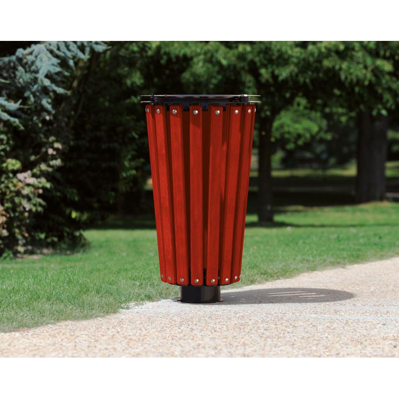 Lofoten Wood & Steel Litter Bins - 80 Litres Enhancing Urban Landscapes with Elegance and Functionality