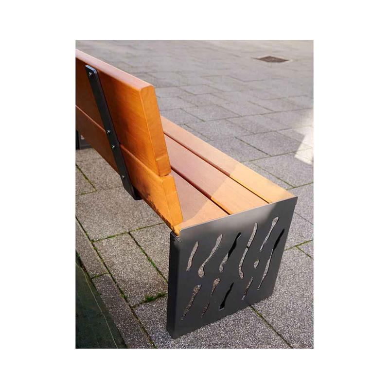 Venice Wood & Steel Seat Contemporary Design for Green Spaces