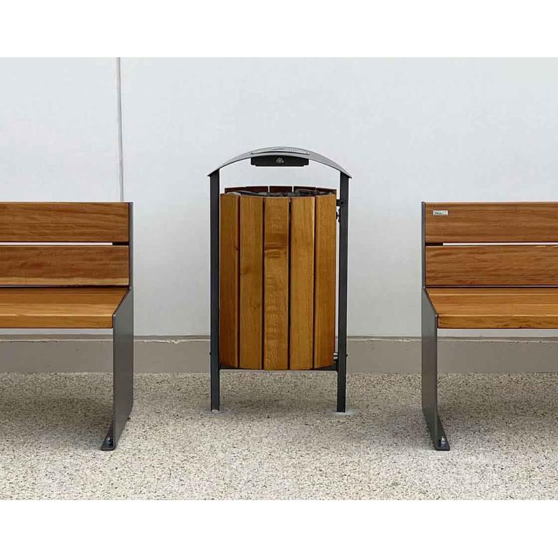 Silaos® litter bin - 50 liters (On base plate) Harmonizing Modern Design with Urban Functionality