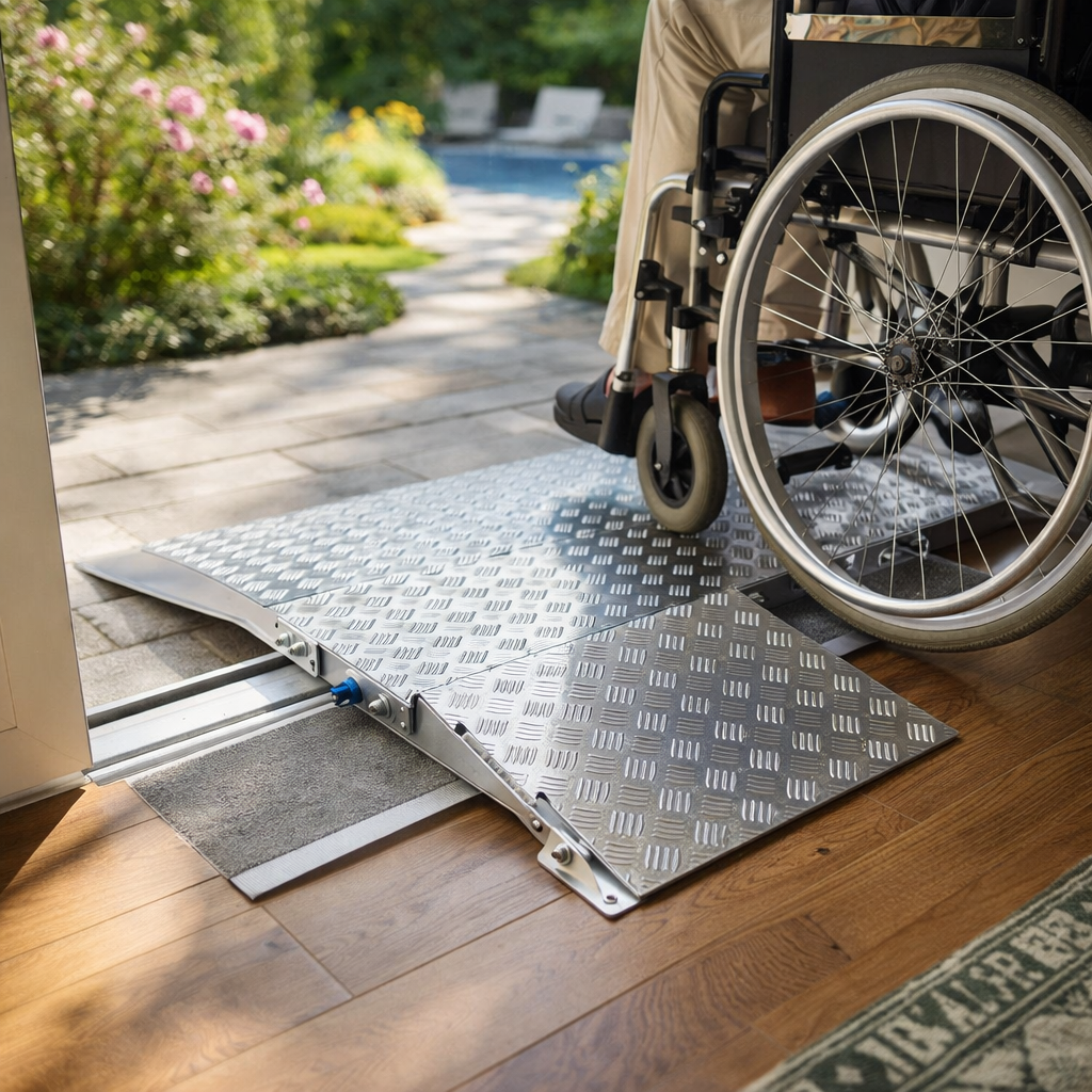 Connecting Plate for Threshold Ramps – Anodised Finish – Mobility Aid
