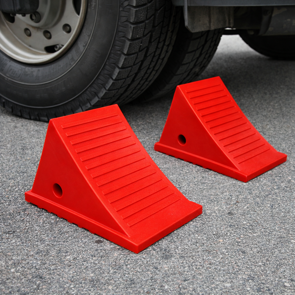 Wheel Chocks – 51cm W x 21cm H x 29cm L – Heavy Duty – Vehicle Safety