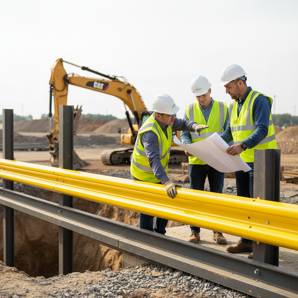Premium 1.6m Yellow Armco Barrier Beam - Galvanised Steel with Powder-Coated Finish for... - side view | Barriers Co