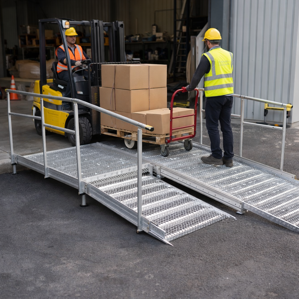 Aluminium Modular Ramp Kit – 1300mm x 2000mm – Anti-Slip Handrails – Wheelchair & Mobility Access