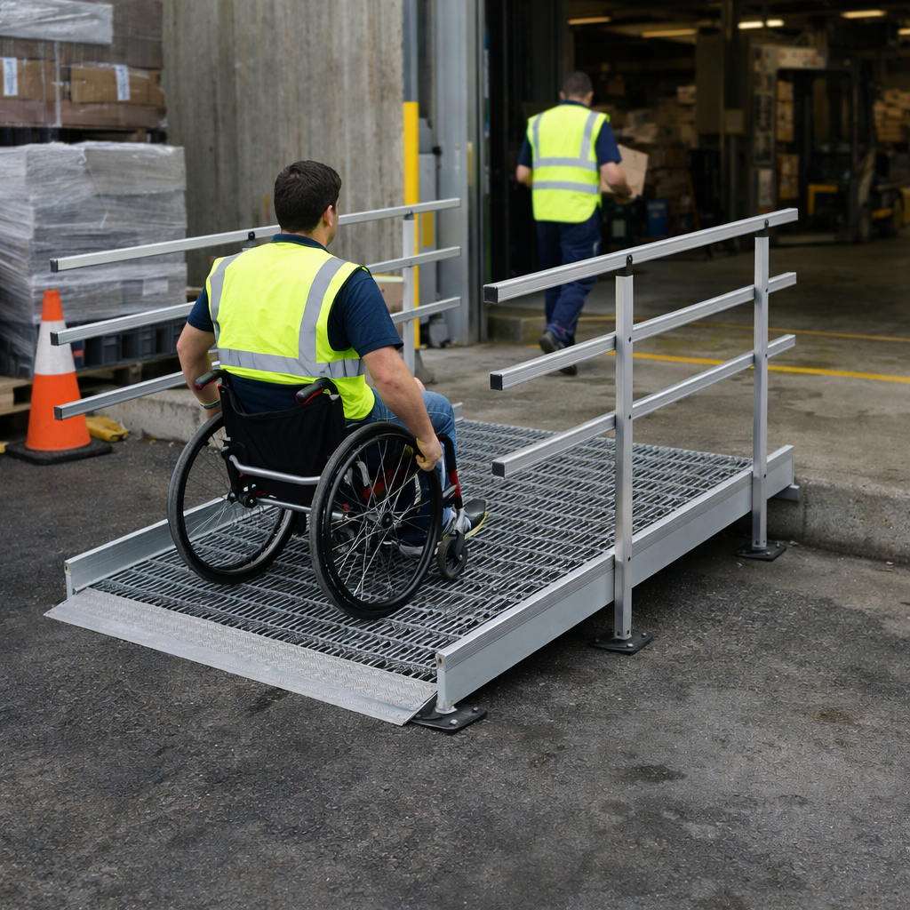 Modular Ramp Kit – Double Height Handrails – 1500mm x 1360mm – Portable & Temporary