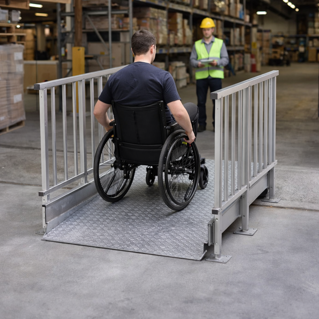 Modular Ramp Kit – 1100mm x 1360mm – Balustrade Handrails – Portable