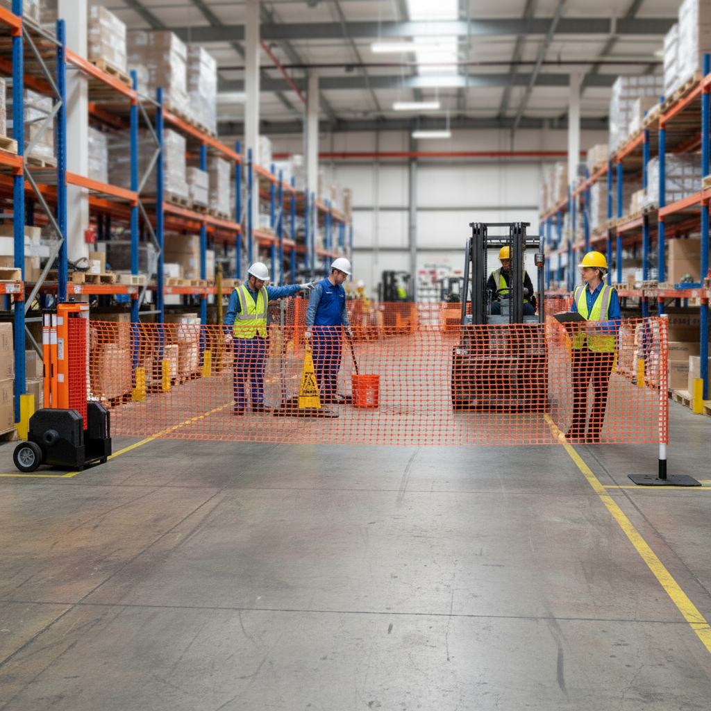 Premium Portable Safety Zone with 15m Safety Net, Easy Transport and Setup with Trolley System
