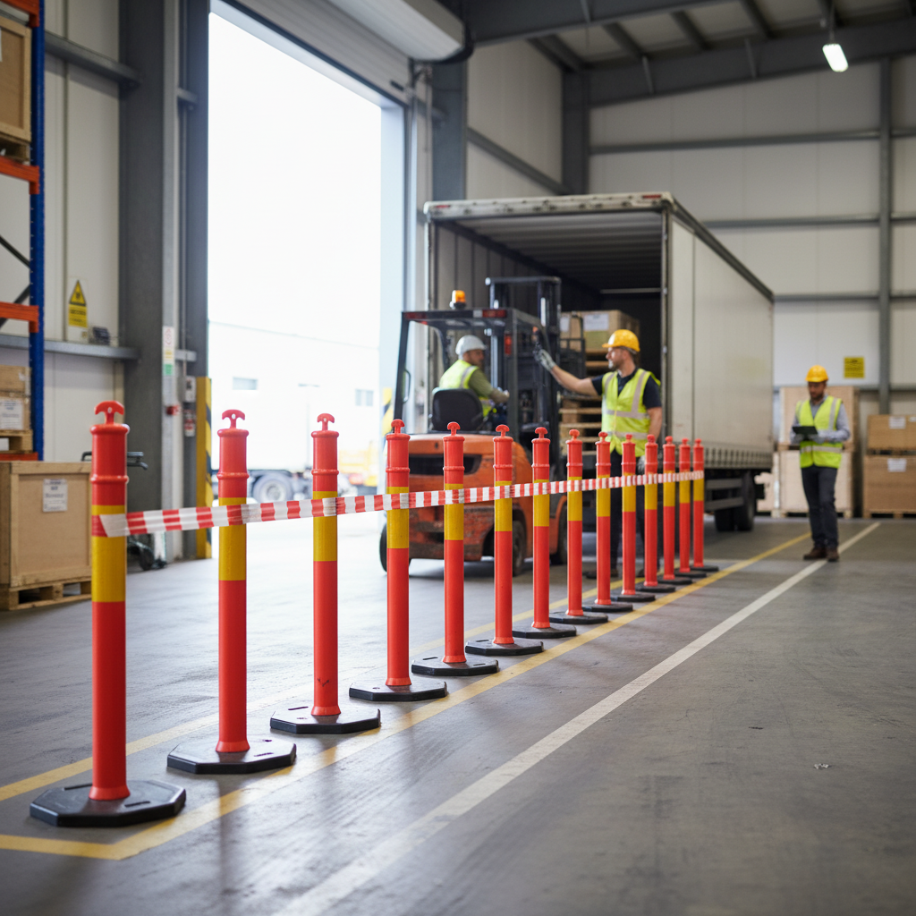 Premium T-Top Bollard Set with 500m Barrier Tape - Durable, Lightweight, and Highly Visible for Traffic Control