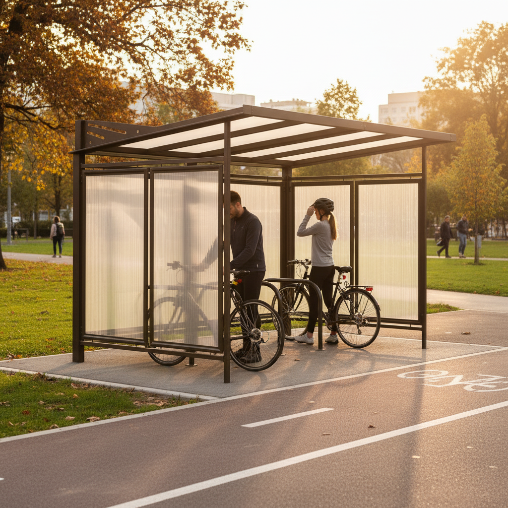 Premium Cladding Panels for Bike Shelter - Weather-Resistant Side Protection with Color-Coded Legs | Barriers Co