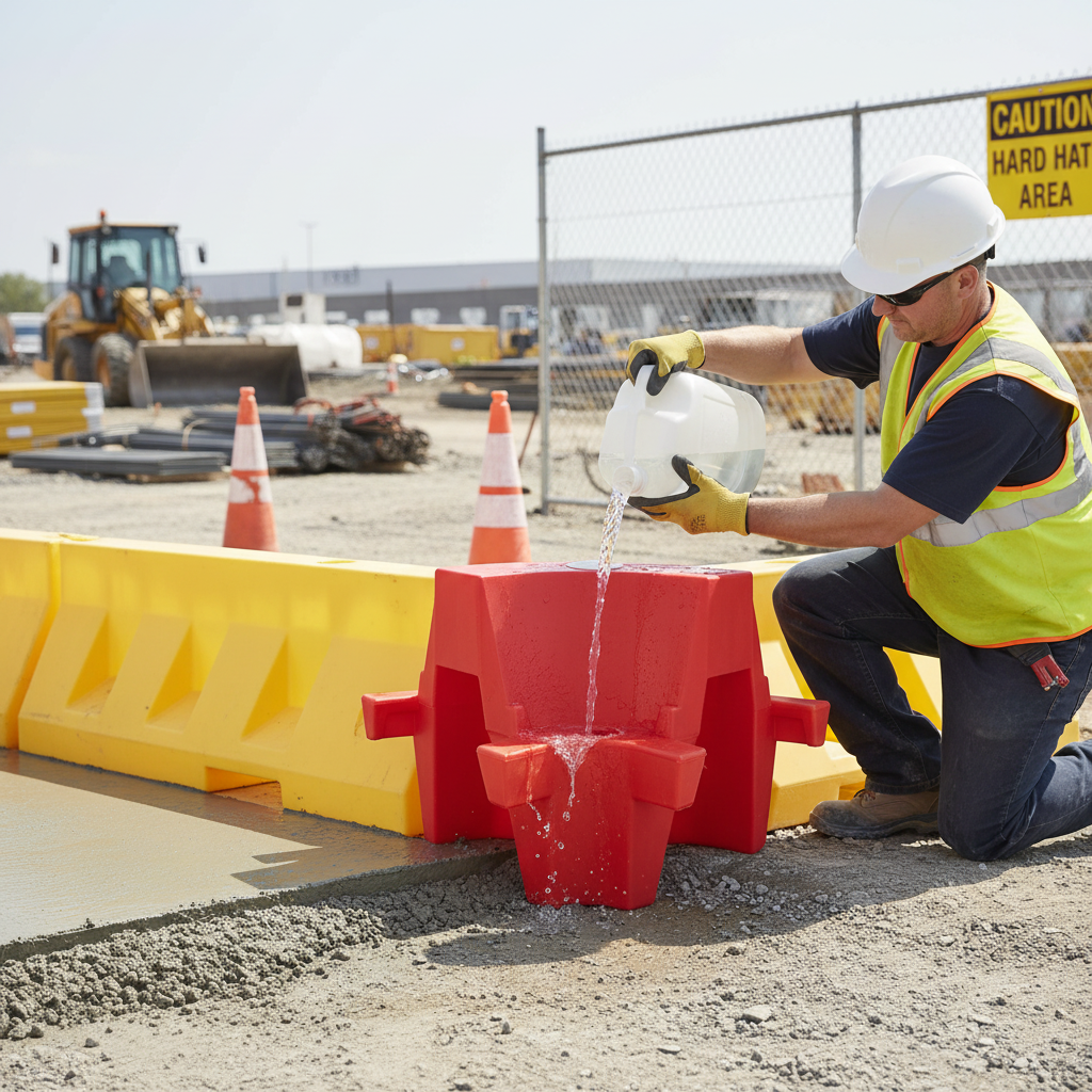 Premium 90 Degree Angle Water Filled Barrier for Construction Sites - High-Quality Professional Grade for Industrial and Comm
